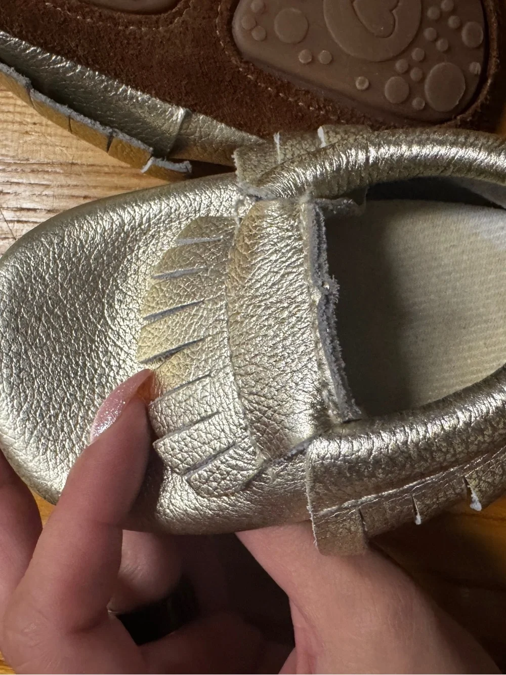 Toddler Metallic Fringe Moccasins - Silver Kids Slip-On Shoes